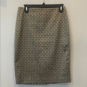 Elegant Black Patterned Skirt Ann Taylor size 2